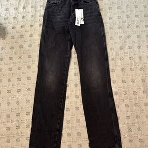 Zara Black Straight Jeans with Subtle Fading